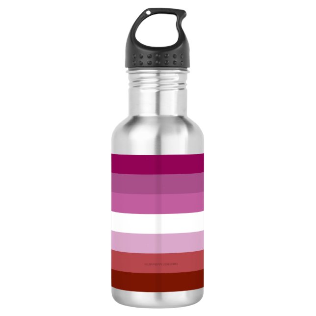 SlipperyJoe's lesbian pride flag feminine communit 532 Ml Water Bottle (Front)