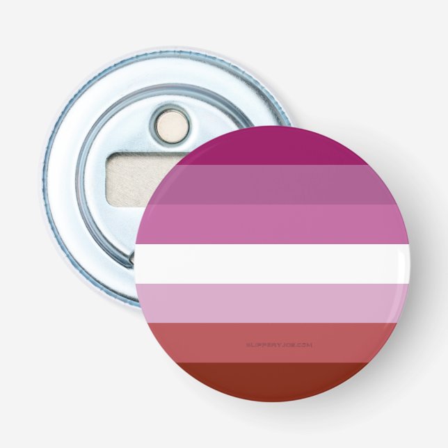 SlipperyJoe's lesbian pride flag feminine communit Bottle Opener (Front)