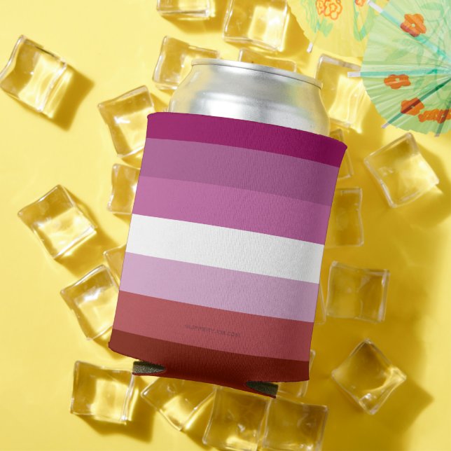 SlipperyJoe's lesbian pride flag feminine communit Can Cooler (In Situ Summer)