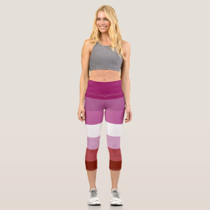 SlipperyJoe's lesbian pride flag feminine communit Capri Leggings