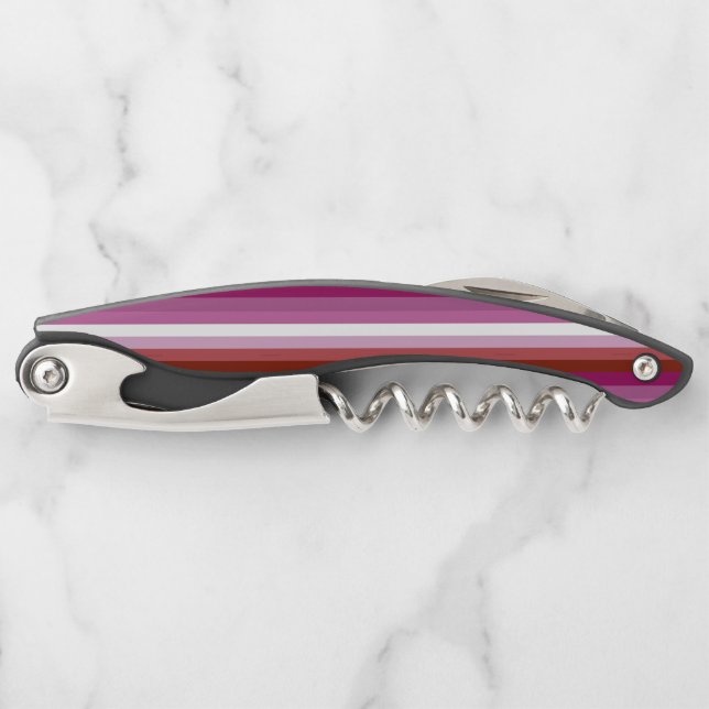 SlipperyJoe's lesbian pride flag feminine communit Corkscrew (Front)