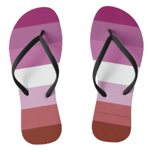 SlipperyJoe's lesbian pride flag feminine communit Jandals