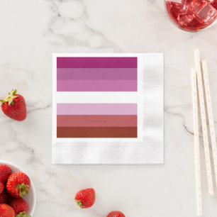 SlipperyJoe's lesbian pride flag feminine communit Napkin