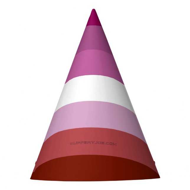 SlipperyJoe's lesbian pride flag feminine communit Party Hat (Front)