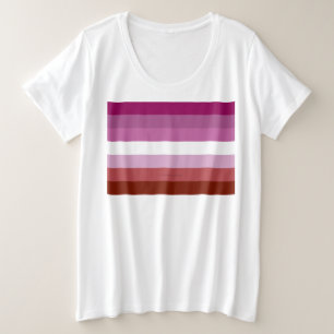 SlipperyJoe's lesbian pride flag feminine communit Plus Size T-Shirt