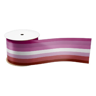 SlipperyJoe's lesbian pride flag feminine communit Satin Ribbon