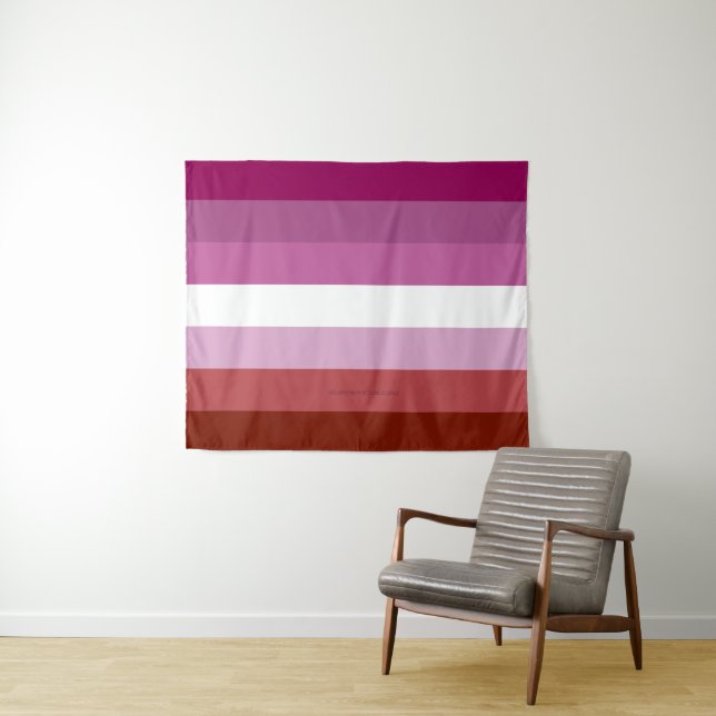 SlipperyJoe's lesbian pride flag feminine communit Tapestry (In Situ (Horizontal))