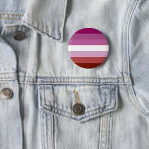 SlipperyJoe's Lesbian Pride flag feminine Lipstick 6 Cm Round Badge