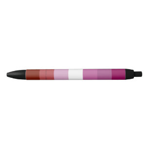 SlipperyJoe's Lesbian Pride flag feminine Lipstick Black Ink Pen