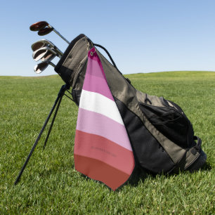 SlipperyJoe's Lesbian Pride flag feminine Lipstick Golf Towel