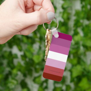 SlipperyJoe's Lesbian Pride flag feminine Lipstick Key Ring