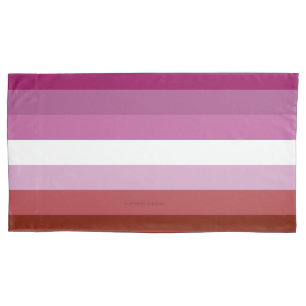 SlipperyJoe's Lesbian Pride flag feminine Lipstick Pillowcase