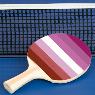 SlipperyJoe's Lesbian Pride flag feminine Lipstick Ping Pong Paddle