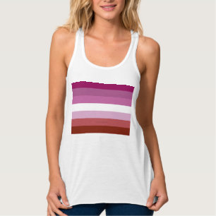 SlipperyJoe's Lesbian Pride flag feminine Lipstick Singlet