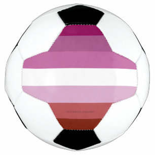 SlipperyJoe's Lesbian Pride flag feminine Lipstick Soccer Ball