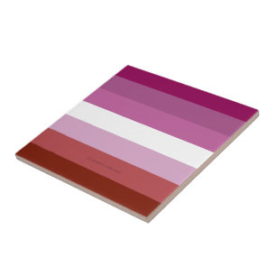 SlipperyJoe's Lesbian Pride flag feminine Lipstick Tile