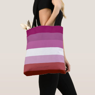 SlipperyJoe's Lesbian Pride flag feminine Lipstick Tote Bag