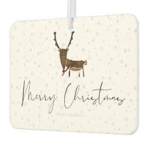 SlipperyJoe's line art silhouette reindeer minimal Car Air Freshener