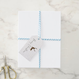SlipperyJoe's line art silhouette reindeer minimal Gift Tags