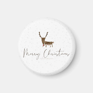 SlipperyJoe's line art silhouette reindeer minimal Magnet