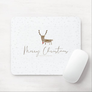 SlipperyJoe's line art silhouette reindeer minimal Mouse Pad