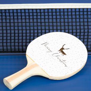 SlipperyJoe's line art silhouette reindeer minimal Ping Pong Paddle