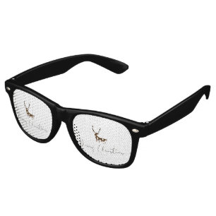 SlipperyJoe's line art silhouette reindeer minimal Retro Sunglasses