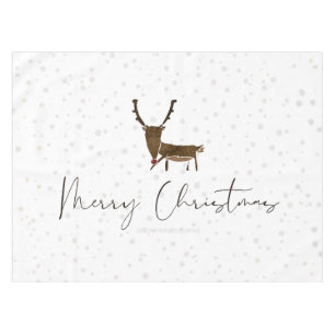 SlipperyJoe's line art silhouette reindeer minimal Tablecloth