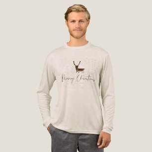 SlipperyJoe's line art silhouette reindeer minimal Tri-Blend Shirt