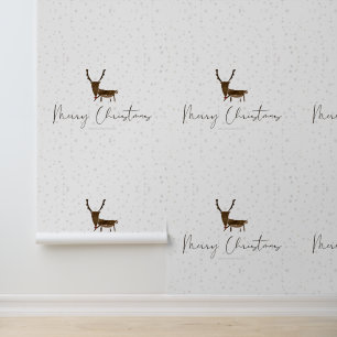 SlipperyJoe's line art silhouette reindeer minimal Wallpaper