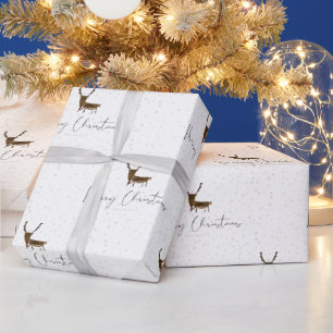 SlipperyJoe's line art silhouette reindeer minimal Wrapping Paper