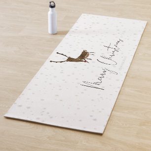 SlipperyJoe's line art silhouette reindeer minimal Yoga Mat