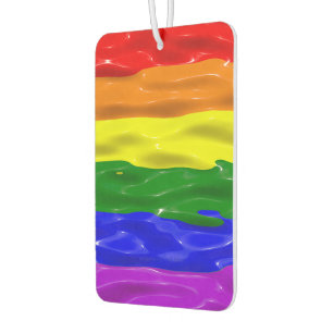 SlipperyJoe's liquid gloss pride flag red orange y Car Air Freshener
