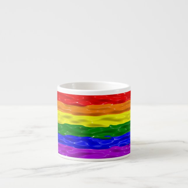 SlipperyJoe's liquid gloss pride flag red orange y Espresso Cup (Front)