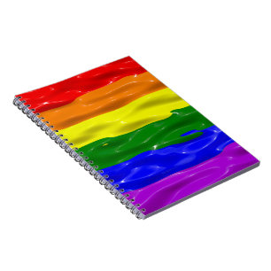 SlipperyJoe's liquid gloss pride flag red orange y Notebook