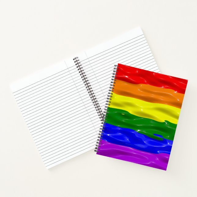 SlipperyJoe's liquid gloss pride flag red orange y Notebook (Inside)