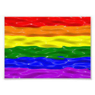 SlipperyJoe's liquid gloss pride flag red orange y Photo Print