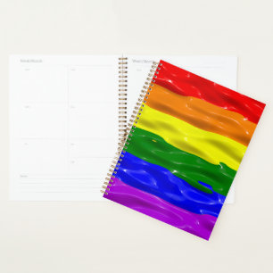 SlipperyJoe's liquid gloss pride flag red orange y Planner