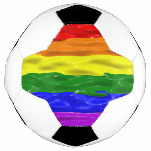 SlipperyJoe's liquid gloss pride flag red orange y Soccer Ball