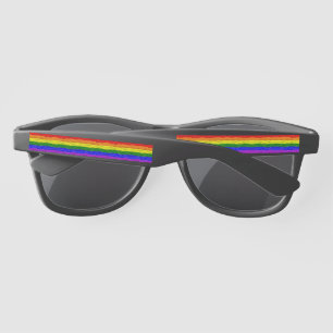SlipperyJoe's liquid gloss pride flag red orange y Sunglasses