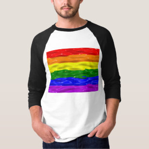 SlipperyJoe's liquid gloss pride flag red orange y T-Shirt
