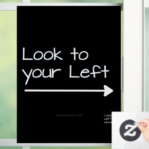 SlipperyJoe's look left funny stark white arrow pl