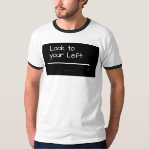 SlipperyJoe's look left funny stark white arrow pl T-Shirt