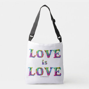 SlipperyJoe's love is love spray paint gay pride c Crossbody Bag