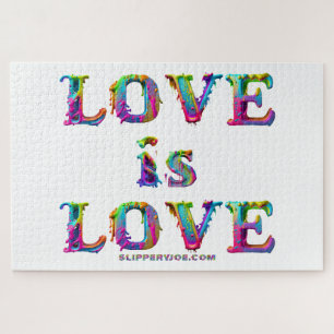 SlipperyJoe's love is love spray paint gay pride c Jigsaw Puzzle