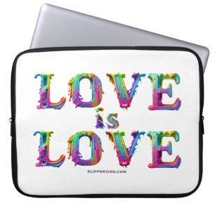 SlipperyJoe's love is love spray paint gay pride c Laptop Sleeve