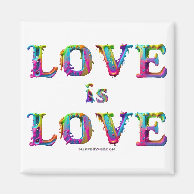 SlipperyJoe's love is love spray paint gay pride c Magnet (Front)