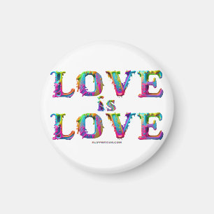 SlipperyJoe's love is love spray paint gay pride c Magnet