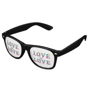 SlipperyJoe's love is love spray paint gay pride c Retro Sunglasses