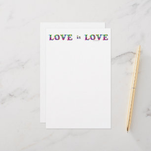SlipperyJoe's love is love spray paint gay pride c Stationery